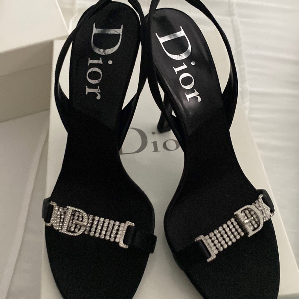 CHRISTIAN DIOR Bling Leather Wedge heel size 37